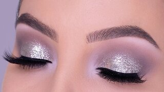 Silver Glitter Eye Makeup Tutorial | Glam Makeup