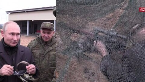 Vladimir PUTIN meets soldiers and fires an SVD. Ryazan region. Oct 20.