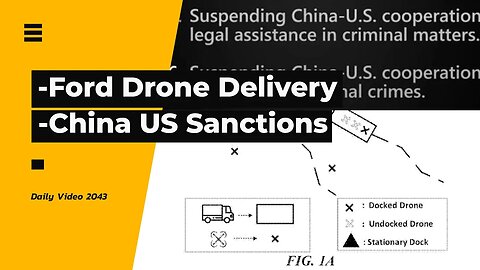 Ford Drone Delivery Patent, China Sanctions US For Taiwan Visit