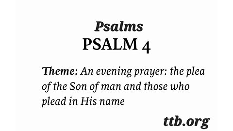 Psalm Chapter 4 (Bible Study)