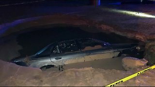 Drunk driver smashes into fire hydrant, creates sinkhole