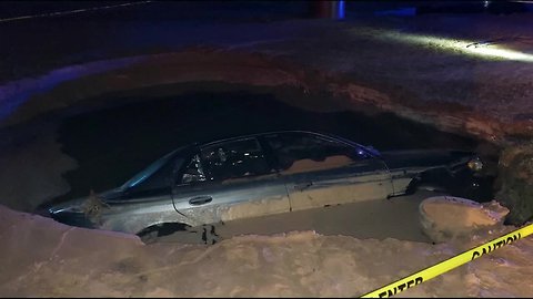 Drunk driver smashes into fire hydrant, creates sinkhole