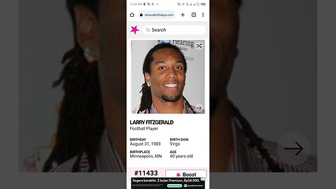 HAPPY 40 BIRTHDAY LARRY FITZGERALD Football Player