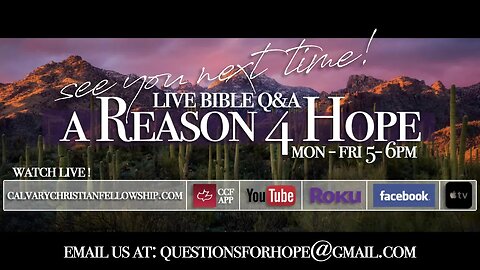 A Reason 4 Hope Bible Q&A - He Intends Victory, HIV, and Missionary Work