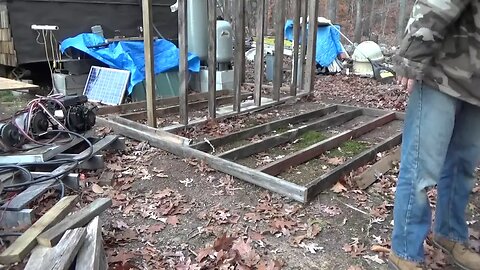 Framing Last Wall Of Off Grid Battery & Water Shed