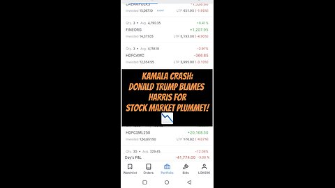 Kamala Crash: Donald Trump Blames Harris for Stock Market Plummet! 📉