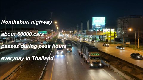 Nonthaburi highway about 60000 cars passes during peak hours everyday Thailand