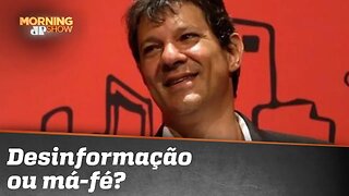 Haddad, sobre salário mínimo de Bolsonaro: desinformação ou má-fé? Caio Coppolla pergunta.