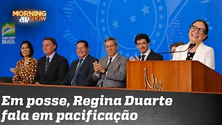 Em posse, Regina Duarte fala em pacificação e diálogo permanente com o setor cultural