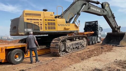 Loading & Transporting The Volvo EC700C Excavator In The New Working Area-Fasoulas Heavy Transports