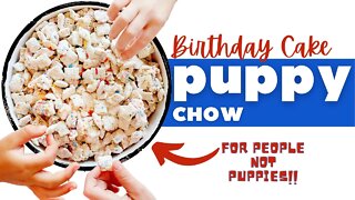 How to Make Birthday Cake Puppy Chow| iambaker.net