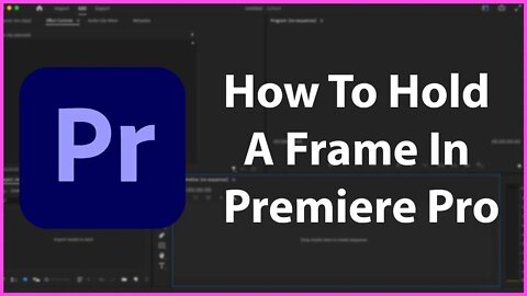 How To Hold A Frame In Premiere Pro - Tutorial