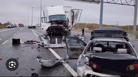 Shocking Moment: High Speed Truck Hits Car on Busy Road