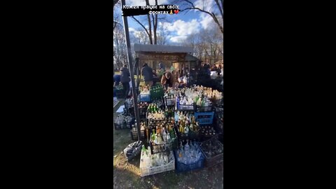 Thousands of Molotov cocktails ready for the defense of Kiev.