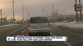 Driver faces 'littering' trial for snow that fell off car last winter