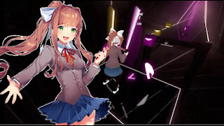 Monika Plays EXPERT Multiplayer Beat Saber! Ludicrus+