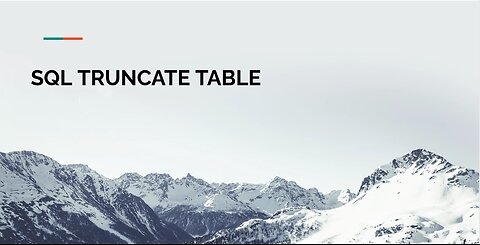 SQL TRUNCATE TABLE Tutorial