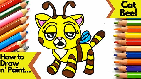 How to Draw and Paint Cat Bee from the Game Poppy Playtime