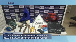 Caratinga: Polícia Militar Prende Homem que Invadiu Joalheria para Cometer Crime de Furto.