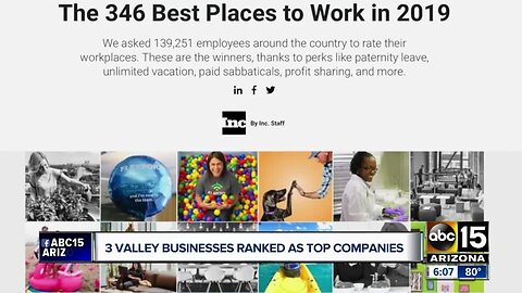 Several Valley businesses ranked as top companies to work for