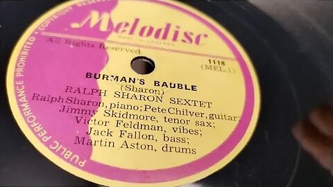 Burman's Bauble ~ Ralph Sharon Sextet ~ 1950 Mel 1 - Melodisc 78rpm Shellac Record ~ Dual 1215