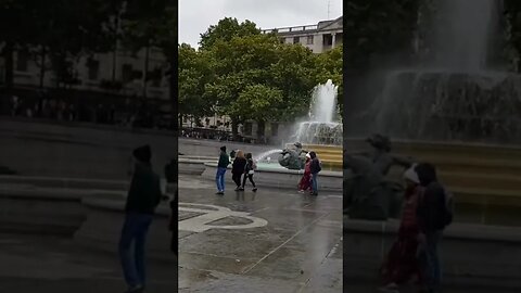 water feature. Merman water fountain at Trafalger Square 30th Sep 2022