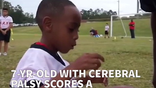 7-Yr-Old With Cerebral Palsy Scores A Touchdown In Flag Football League