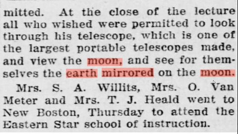 1897-1921 Articles: The Earth Mirrored on the Moon ! Join the "World Map by Plasma Moon" Movement !