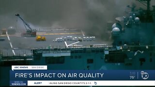 Navy ship fire causing air quality problems in San Diego
