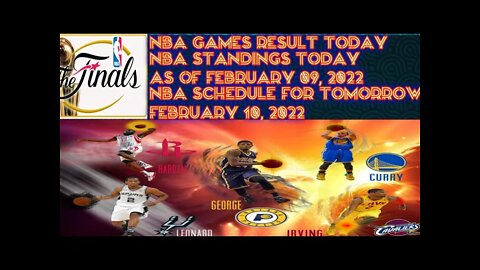 #NBA #NBA FINAL SCORE TODAY AS OF FEBRUARY 9, 2022 #NBA TEAMS STANDING TODAY FEBRUARY 9, 2022