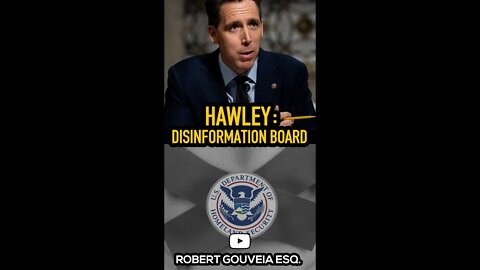 Hawley: Centralized Censorship with Disinformation Board #shorts