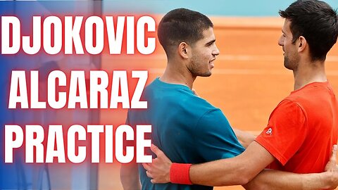 Carlos Alcaraz & Novak Djokovic Greeting + Court Level Practice Points! [Madrid 2022] [HD]