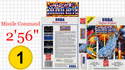 Arcade Smash Hits [SMS] Missile Command 10k points [2'56"150] WR🥇 | SEGA Master System