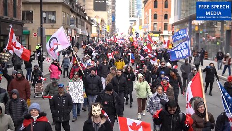 Toronto Freedom Rally Queens Park and March in the streets. 03/05/2022