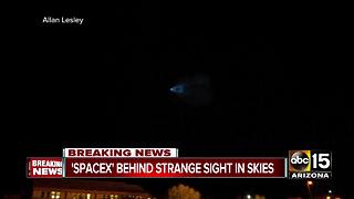 Apparent SpaceX rocket burn seen from Arizona