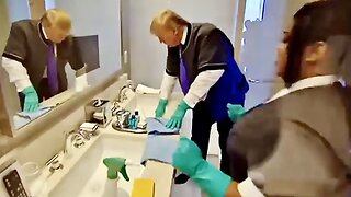 Trump Cleans Bathrooms At His Hotel & Works As A Waiter & Bell Hop