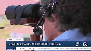 Iconic track announcer returns to Del Mar