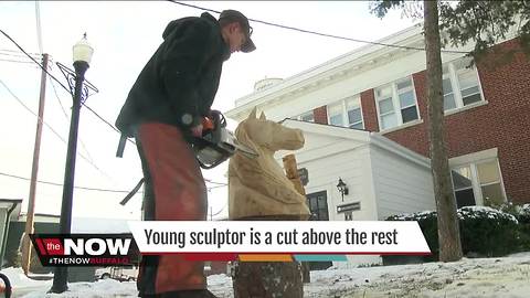 Young chain saw artist is giving back