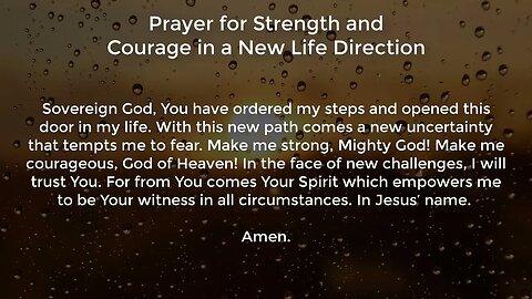 Prayer for Strength and Courage in a New Life Direction