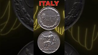 Italy 1 Lira 1923.#shorts #coinnotesz