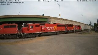 NB Herzog Ballast with 3 CP SD60's at Dubuque Junction, IA on May 29, 2022 #SteelHighway