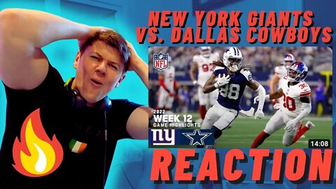 IRISH MAN REACTION TO New York Giants vs. Dallas Cowboys | 2022 Week 12 Game Highlights