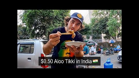 $0.50 Aloo Tikki (my favorite Indian street food) 🇮🇳