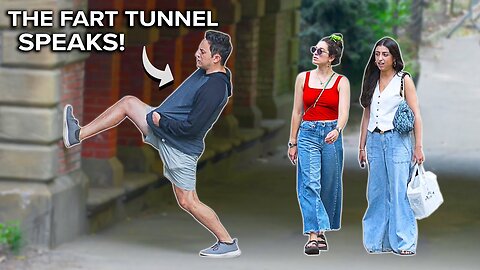 Funny Fart Prank in Central Park! TROUBLE in the TUNNEL!