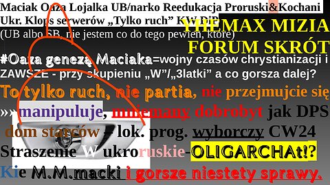 Maciak Oaza Lojalka UB/narko Reedukacja Proruski&Kochani Ukr. Klops serwerów „to Tylko ruch” KW DiP
