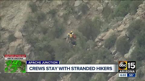 Two hikers rescued after being stranded overnight on the Superstition Mountains