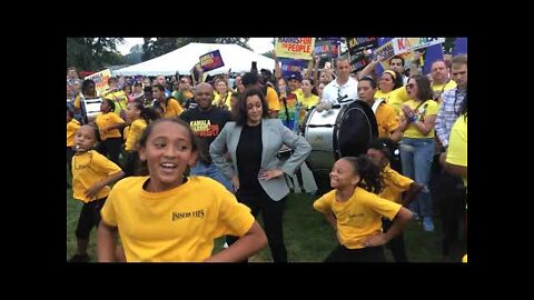 Biden with Covid whilst Kamala Kamala Harris dances with the kids 😂