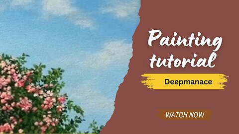 Easy flower painting/ cloud painting technique/ acrylic painting tutorial for beginners