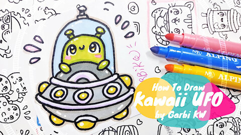 how to Draw Kawaii Ufo - Handmade by Garbi KW