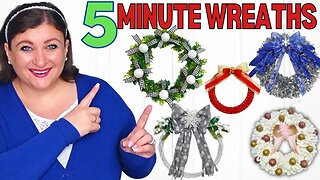 5 Minute Christmas Wreaths | 5 Quick and Easy Winter Christmas Wreath DIY Tutorials 🎄
